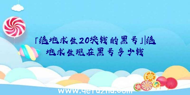 「绝地求生20块钱的黑号」|绝地求生现在黑号多少钱